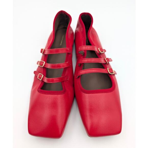 Mansur Gavriel Square Toe Mary Jane Ballerina Flat Women's Red Size US9 EU39.5 - Picture 10 of 14